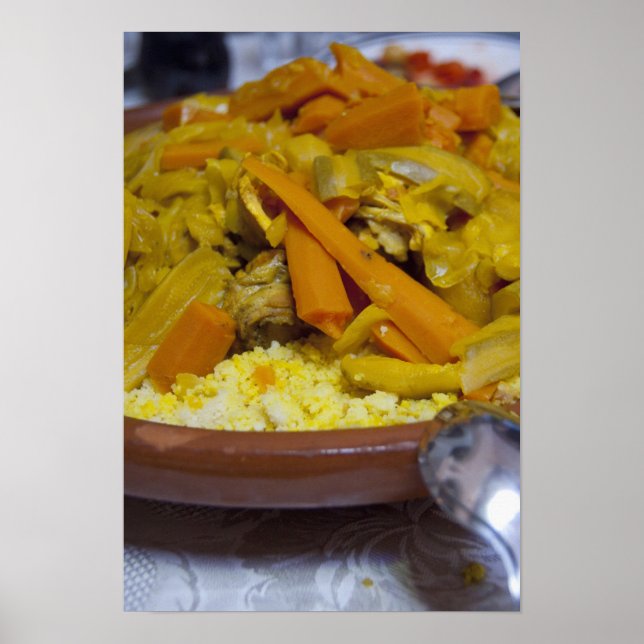 Affiche Maroc, Tétouan. Repas traditionnel marocain de (Devant)