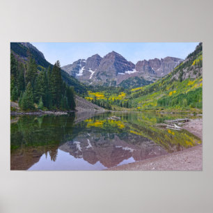Affiche Maroon Bells en automne, Colorado