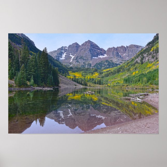 Affiche Maroon Bells en automne, Colorado (Devant)