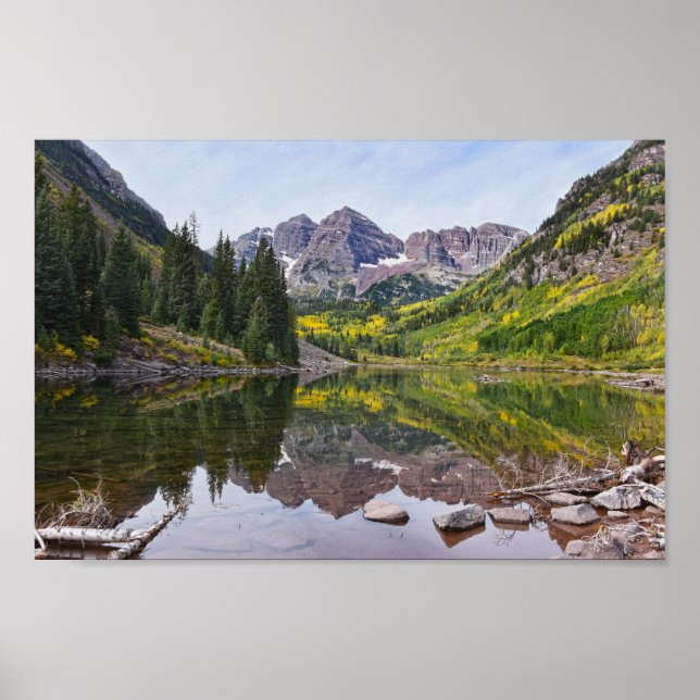 Affiche Maroon Bells en Automne, Colorado (Devant)