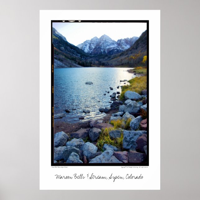 Affiche Maroon Bells & Stream, Aspen, Colorado (Devant)