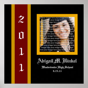 Affiche Maroon & Gold School Graduation Art Mur encadré
