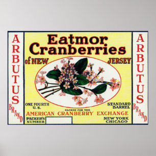 Affiche Marque Arbutus Eatmor Cranberries