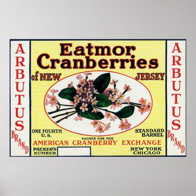 Affiche Marque Arbutus Eatmor Cranberries (Devant)