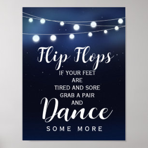 Affiche Marque Chaîne de lumières tongs mariage signe