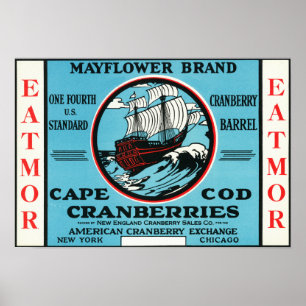 Affiche Marque de canneberges d'Eatmor de fleur