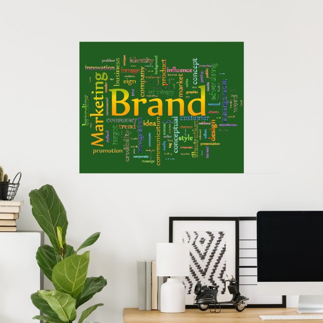Affiche Marque et marketing Texte connexe Vert (Bureau à domicile)