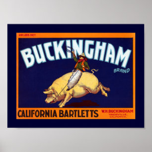 Affiche Marque la Californie Bartletts de Buckingham