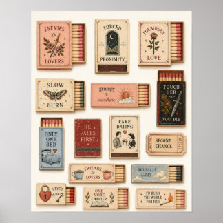 Affiche Marque-page des Tropes Romantiques pour les Amoure