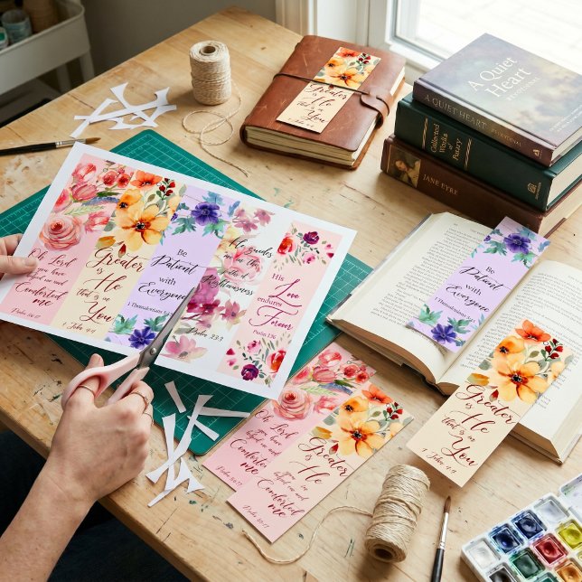 Affiche Marque-pages chrétiens avec thème floral joli Affi (Créateur téléchargé)