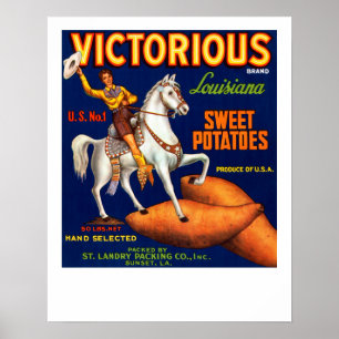 Affiche Marque victorieuse Louisiane pommes de terre sucré