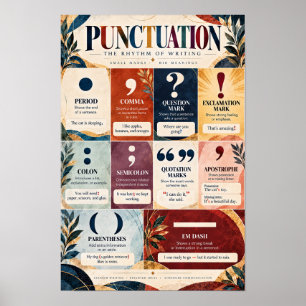 Affiche Marques de ponctuation et symboles éducatifs d'écr