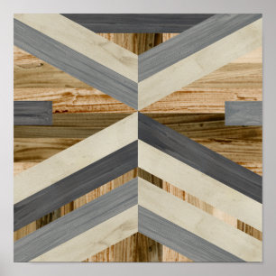 Affiche Marqueterie géométrique