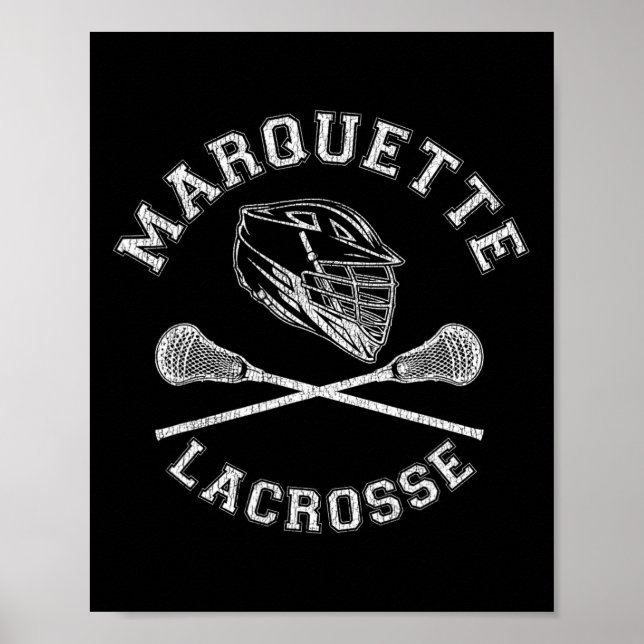 Affiche Marquette Lacrosse Vintage Retro Lax (Devant)