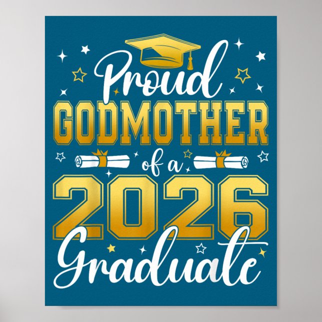 Affiche Marraine fière Classe 2026 Diplômée Conception de  (Devant)