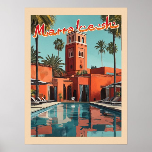 Affiche Marrakech Daydream - Voyage du milieu du siècle (Devant)
