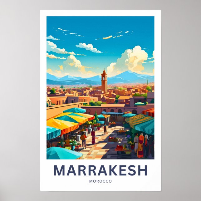 Affiche Marrakech Maroc Imprimer voyage (Devant)