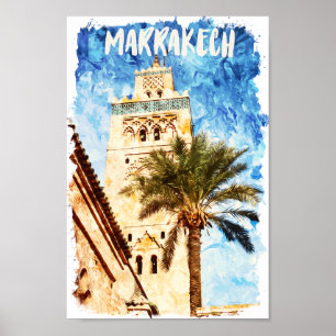 Affiche Marrakech Maroc Vintage voyage