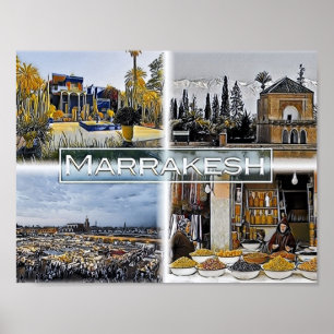 Affiche Marrakech - Marocco - Mosaïque -