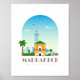 Affiche Marrakech ville Maroc Skyline