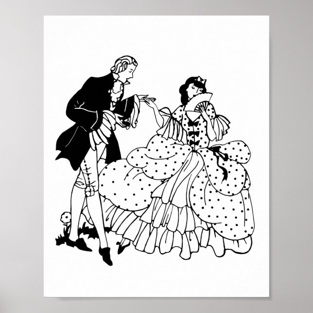 Affiche Marry Me Victorian Couple Silhouette Art (Devant)