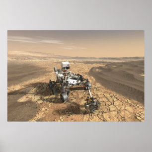 Affiche Mars 2020 Rover Sur La Surface De Mars.