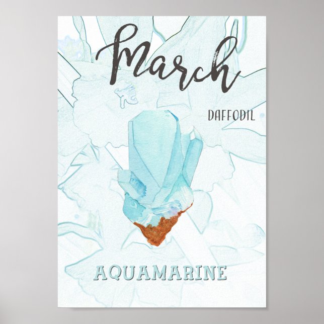 Affiche Mars Anniversaire : Pierre d'Anniversaire Aquamari (Devant)