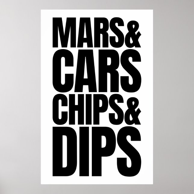Affiche Mars & Cars Chips & Dips - Bio Twitter d'Elon Musk (Devant)