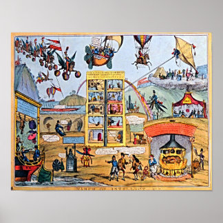 Affiche Mars de l'intellect rétro-futuriste de 1829