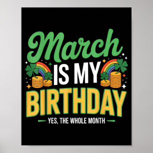 Affiche Mars est anniversaire oui tout le mois st patricks