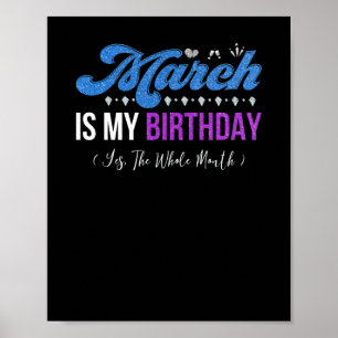 Affiche Mars Est Mon Anniversaire Le Mois Entier Janvier