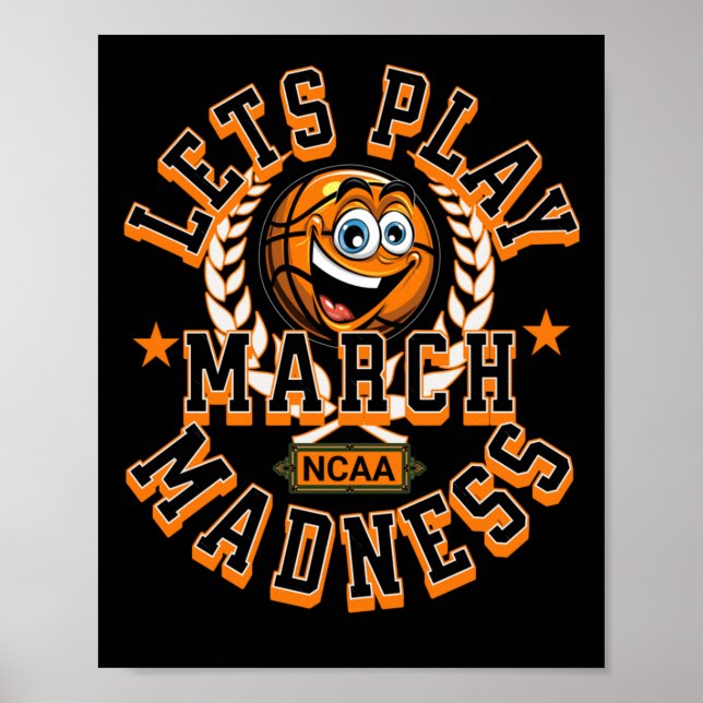 Affiche Mars Folie Lit Jouer Basket-Ball Ncaa (Devant)