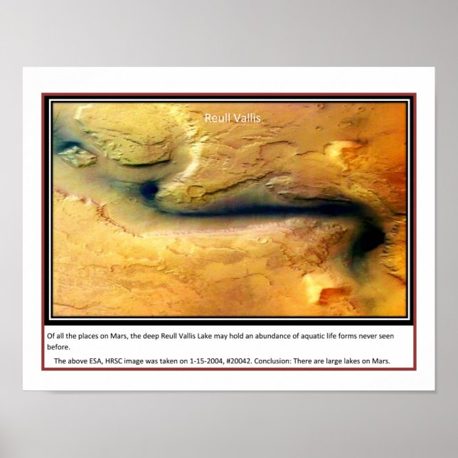 Affiche Mars Le Plus Grand Lac Connu (Devant)