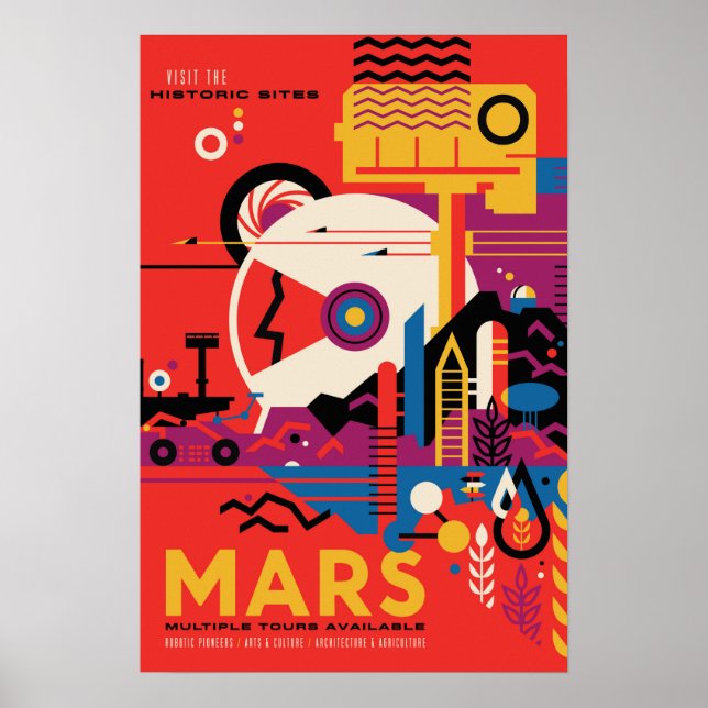 Affiche MARS Plusieurs Tours Disponibles Visiter les lieux (Devant)