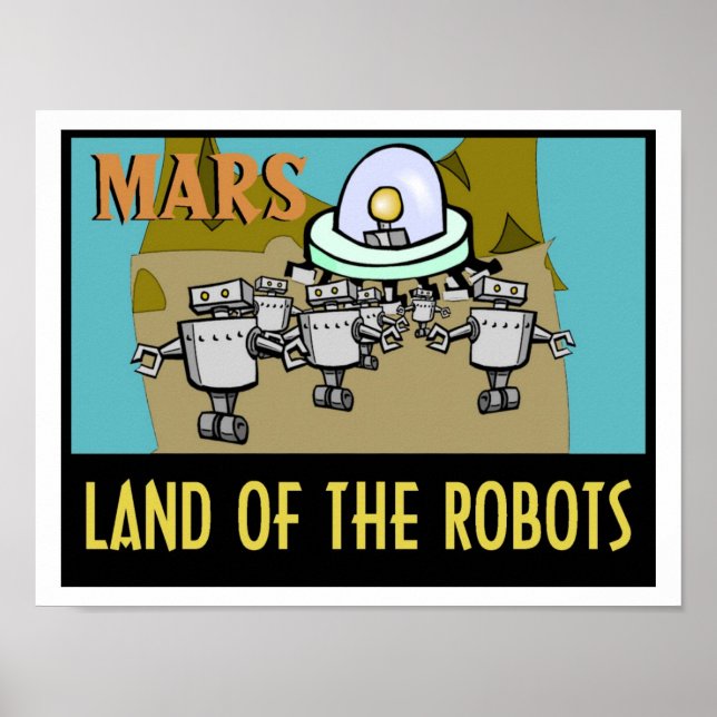 AFFICHE MARS - TERRE DE L'AFFICHAGE DES ROBOTS (Devant)