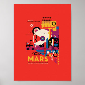 Affiche Mars Travel Poster, Tourisme, Planète, Astronomie