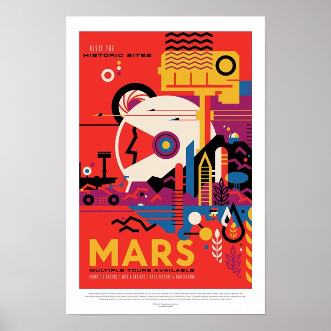 Affiche Mars | Visions de l'avenir de la NASA (Devant)