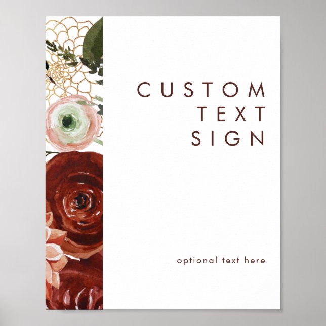 Affiche Marsala Automne Floral | Cartes & Cadeaux Personna (Devant)