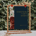 Affiche Marsala Autumn Floral | Navy Cards & Gifts Custom<br><div class="desc">This marsala autumn floral | navy cards & gifts custom poster is perfect for your simple rustic boho wedding. The design features modern burgundy and blush watercolor fall florals. It has a lovely feel of classic elegance while staying quite bohemian. Feel free to customize and make it your own; also,...</div>