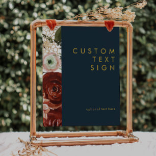 Affiche Marsala Autumn Floral   Navy Cards & Gifts Custom