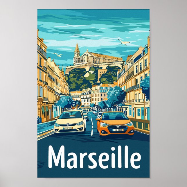 Affiche Marseille France Lieu de voyage célèbre (Devant)