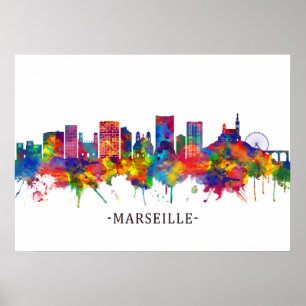 Affiche Marseille France Skyline