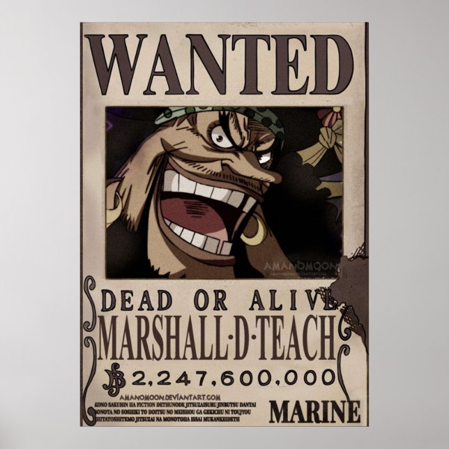 Affiche Marshall D Enseigner la prime Recherchée (Devant)