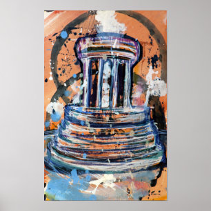 Affiche Marshall Michigan Fountain Abstrait Art