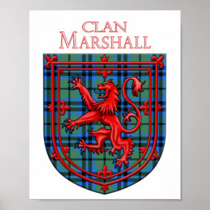 Affiche Marshall Tartan Scottish Plaid Lion Rampant