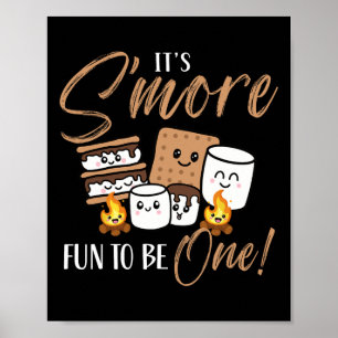 Affiche Marshmallow de feu de camp d'anniversaire C'est en