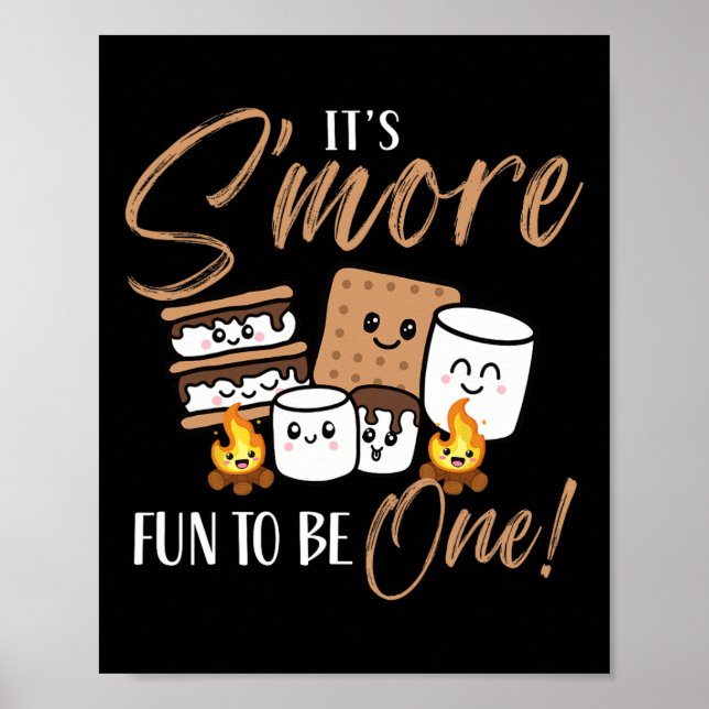 Affiche Marshmallow de feu de camp d'anniversaire C'est en (Devant)