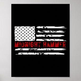 Affiche Marteau de minuit B-2 Jet furtif Drapeau américain