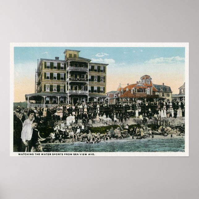 Affiche Martha's Vineyard, Vue sur Sea View Avenue (Devant)