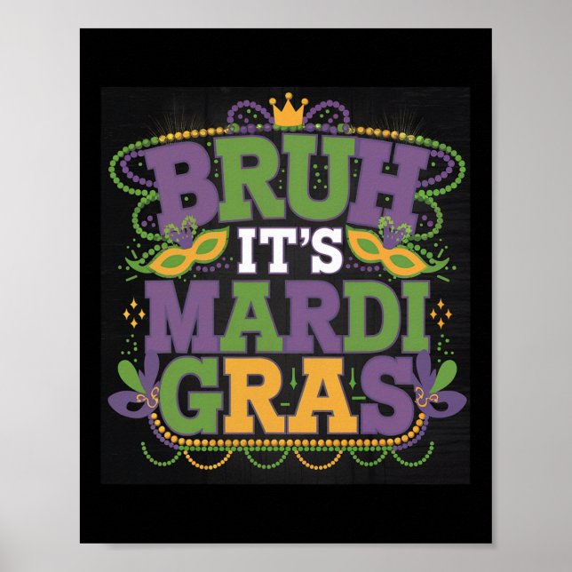 Affiche Marti Gras Perles Costume Nardi Gr Dans Mon Mardi  (Devant)